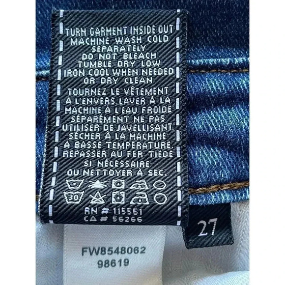 7 For All Mankind Paperbag High Rise Tie Belt Jeans size 27 - Picture 7 of 10